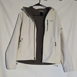 Womens Windwall North Face Hooded Jacket Size Medium Beige Brown